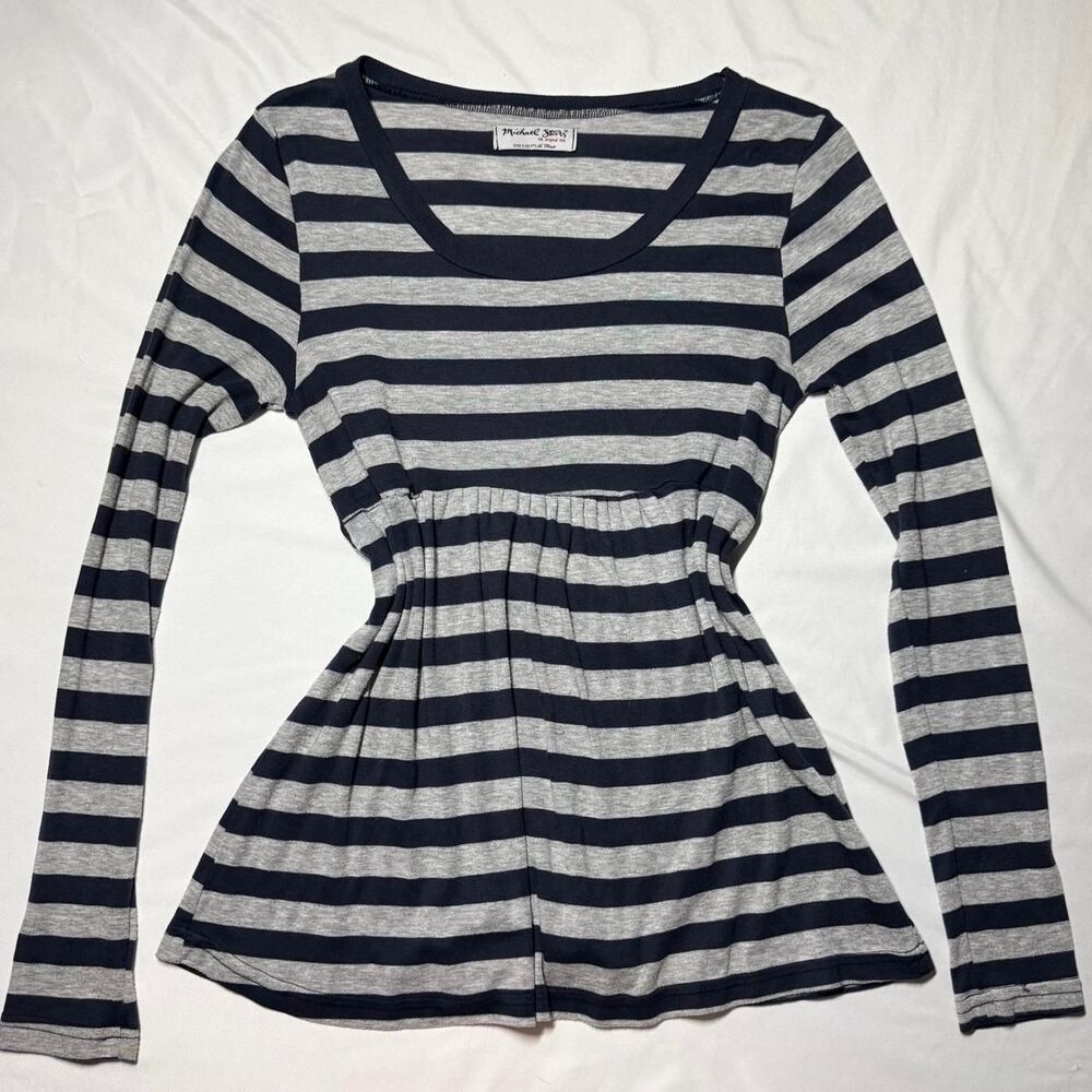 Vintage Y2K Babydoll Striped Michael Stars Long Sleeve Top